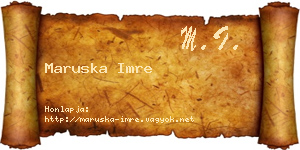 Maruska Imre névjegykártya